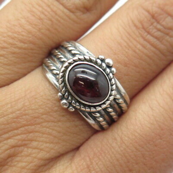 Jewelry - 925 Sterling Silver Vintage Real Amethyst Gemstone Ring Size 9